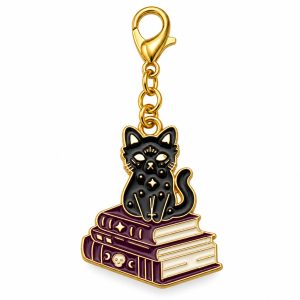 Cat On Books Charm