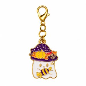 Ghost In Witch Hat Charm