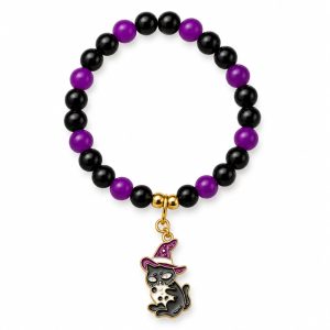 Magic Cat Bracelet with Cat Bite Skull Charm