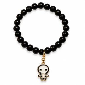 Midnight Bracelet with Chibi Skeleton Charm