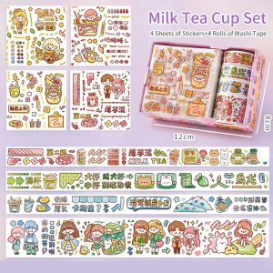 Milk Tea Washi Tape Sticker Set