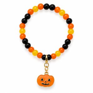 Pumpkin Bracelet with Charm (Small Beads)