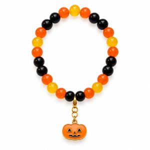 Pumpkin Bracelet with Charm (Large Beads)